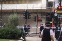 The scene in Finsbury Square following the stabbings. Picture: Roy Chacko