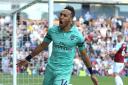 Arsenal's Pierre-Emerick Aubameyang celebrates scoring his side's first goal of the game during the Premier League match at Turf Moor, Burnley. Picture: Nigel French/PA Wire/PA Images