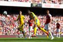 Crystal Palace's Christian Benteke scores against Arsenal (pic Bradley Collyer/PA)
