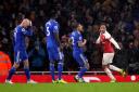 Arsenal's Pierre-Emerick Aubameyang celebrates scoring against Cardiff (pic Nick Potts/PA)