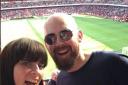 Danny Coyle aka Grampian Gooner and his wife Ali at Arsenal v West Ham. CREDIT: Grampian Gooner Twitter