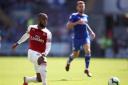Arsenal's Alexandre Lacazette in action during the Premier League match at the Cardiff City Stadium.