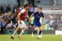Arsenal's Sokratis Papastathopoulos on the ball against Chelsea. PA