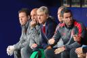 Arsenal manager Arsene Wenger looks on from the dugout (pic Adam Davy/PA)