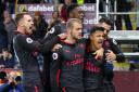 Arsenal's Alexis Sanchez celebrates scoring his side's first goal of the game during the Premier League match at Turf Moor, Burnley.