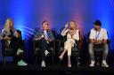 Acast's Lizzy Pollot, Gary Lineker, Fearne Cotton and Acast CEO Ross Adams  at The Podcast Show 2022