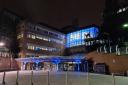 The Whittington Hospital turned blue for the NHS' 72nd birthday. Picture: Whittington Health
