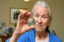 Jan Pollock with her Robert Lawrence medal, awarded by Diabetes UK for living with diabetes for over 60 years