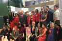 Jeremy Corbyn joins the Islington Labour councillors for a celebratory photo.