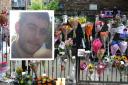 Floral tributes at the gates of Morland Mews for Lee Jay Hatley, inset. Pictures: Polly Hancock/Met Police