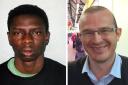 Femi Nandap, left, stabbed Dr Jeroen Ensink, right, to death in Holloway. Picture: Met Police