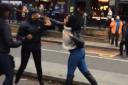 Two 'students' fight in Upper Street. Picture: Submitted to Islington Gazette
