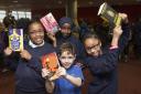 Islington primary school students with their favourite books. Steve Bainbridge