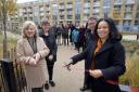 Cllr Claudia Webbe, right, helps open Canalside Square. Picture: Hyde
