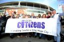 London Citizens UK protest Arsenal to ensure that agency staff are paid the living wage
