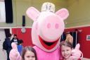 Pictured from left with Pepper Pig striking a pose is Rosie Butler 11, Kayleigh Higham 11.