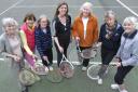 Over 60s enjoying free tennis at the Highbury fields courts