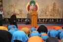 The Abbot of the Shaolin Temple in China, Shi Yong Xin, leads a ceremony at the London Shaolin Temple