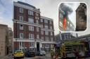 A man is being treated for smoke inhalation after leaving a burning block of flats in Bartholomew Close, near St Bart's church in the Barbican area of London
