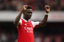 Bukayo Saka celebrates Arsenal's win over Crystal Palace
