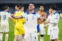 Declan Rice celebrates England's win over Italy