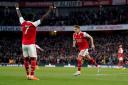 Martin Odegaard celebrates scoring for Arsenal against Chelsea