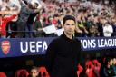 Mikel Arteta looks on during Arsenal's win in Seville