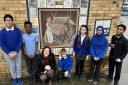 Children from two Barking schools helped design mosaic border