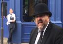 Paul Dornan taking on the role of Leopold Bloom during the Bloomsday Walk in 2019