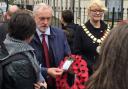 Jeremy Corbyn at a Remembrance gathering. The picture shared by Nickerson has been deleted but also showed Corbyn with a wreath.