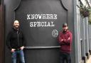 James Rix and Fergus Harrington outside their pub, Knowhere Special