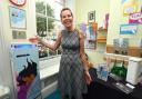 Children at Hopes and Dreams nursery now have filtered air in their classrooms - the first to pilot the system in the UK. Principal Susan Bingham with the largest of the filters, which were installed after the school was told students were 'at risk' due
