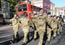 Soldiers parade during last year's Remembrance Sunday events in Islington Pic: Dieter Perry