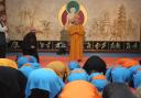 The Abbot of the Shaolin Temple in China, Shi Yong Xin, leads a ceremony at the London Shaolin Temple
