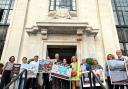 Campaigners against the proposed development outside Islington Town Hall