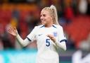 Alex Greenwood celebrates England's win over Haiti