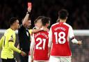 Arsenal's Fabio Vieira is sent off against Burnley