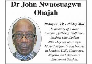 Dr John Nwaosuagwu Ohajah