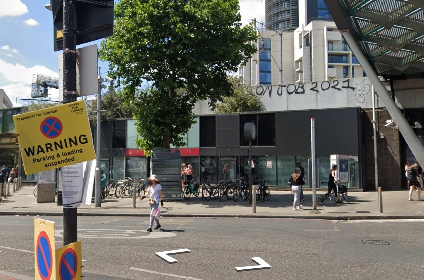 Site of Arsenal shop Station Place, Finsbury Park. Google Street View July 2022