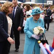 The Queen and Prince Philip on their tour of Mayflower School in Poplar, London.