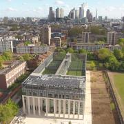 A view of the rooftop pitches at Hackney's Britannia Leisure Centre at Shoreditch Park