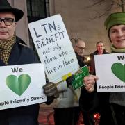 Protestors in support of LTNs gather outside Town Hall