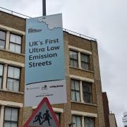 An Islington street sign, promoting its 'ultra low emission streets'