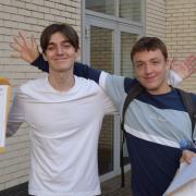 City of London Academy, Islington: Charlie Goodenough (left) and Thomas Gallagher (right). Thomas got A* in Economics, A in Maths and B in History and is going to study economics at Warwick.