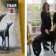 Trap 6 author Liz Zahedieh (right), with daughter Sarah Lundblad and greyhound Obi