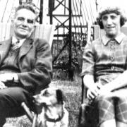 First World War veteran George Sleet with his wife Winifred Sleet and dog Pat in Islington. Picture: Barry Page