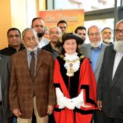 Mayor of Islington Cllr Una O'Halloran with members of the Islington Bangladesh Association including chair Iftekhar Choudhury to the left of the mayor and executive director Asad Choudhury to her right. Picture: Polly Hancock