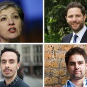 The Islington South and Finsbury candidates, clockwise from left: Emily Thornberry, Jason Charalambous, Alain Desmier and Benali Hamdache.