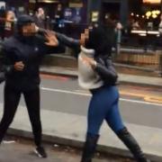 Two 'students' fight in Upper Street. Picture: Submitted to Islington Gazette
