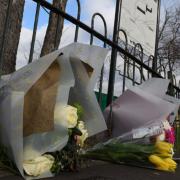 Flowers at the scene of the crash that killed Lewis Johnson in 2016. Picture: Ken Mears